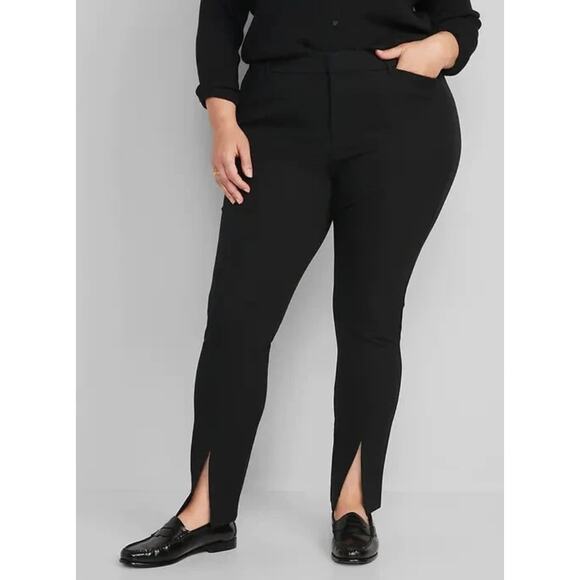 Old Navy Women's High Rise Pixie Split Hem Black Dress Pants Size 16 Work - Picture 1 of 10